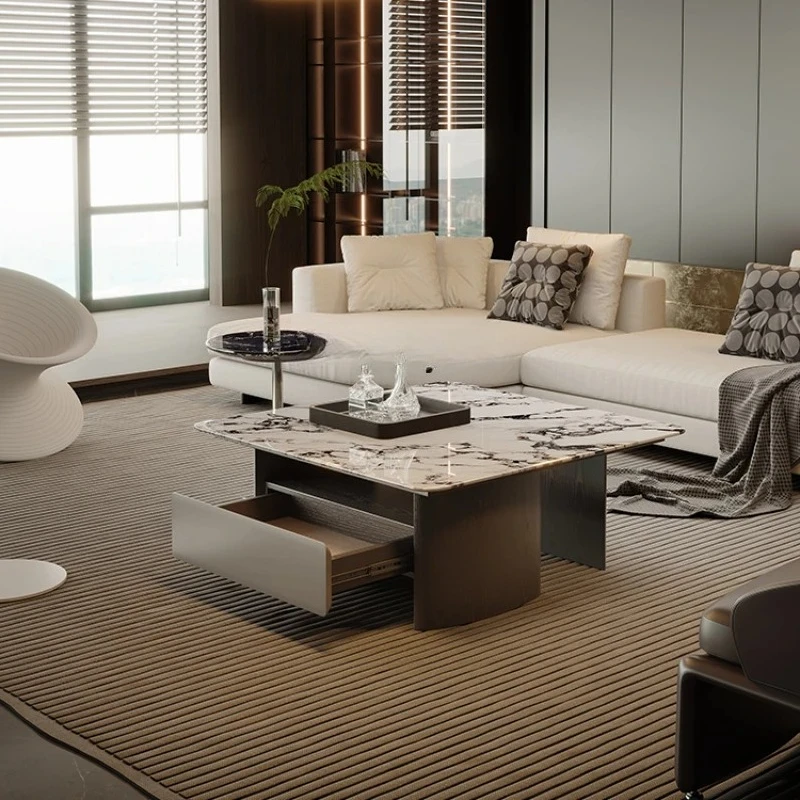 

New Italian Minimalist Luxury Stone Endtable Small Apartment Living Room Home Dali Stone Endtable Side Table Light Luxury