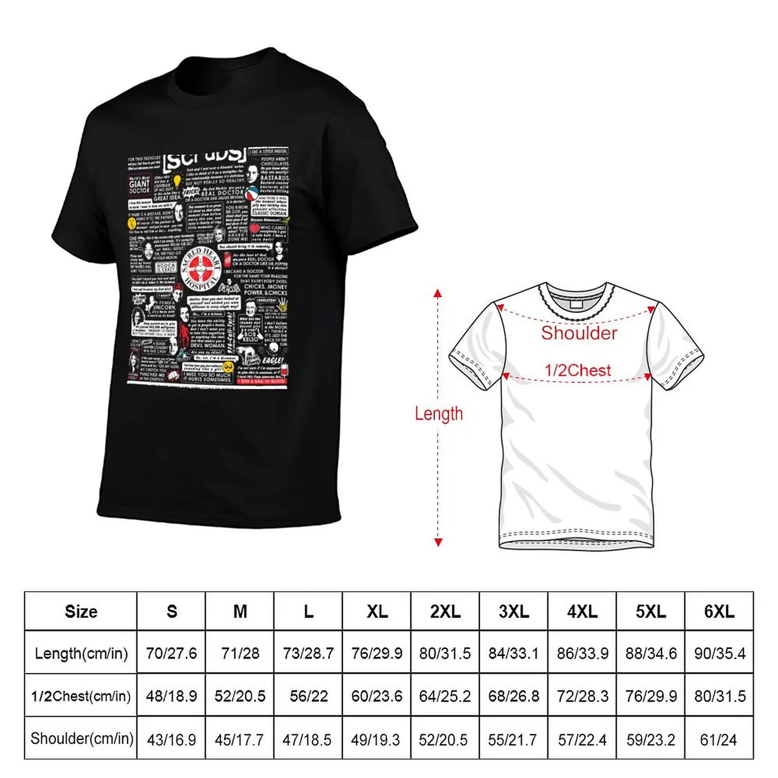 Wise Words of Scrubs T-Shirt Casual Loose Short Sleeve Tee for Men