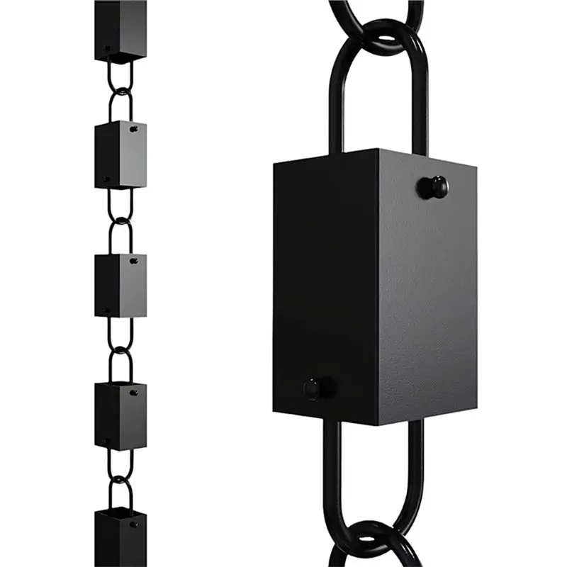 AB46-Rust-Resistant Rain Chain Set Rustresistant Rectangular For Gutter Adapter For Gutter Downspout Decoration
