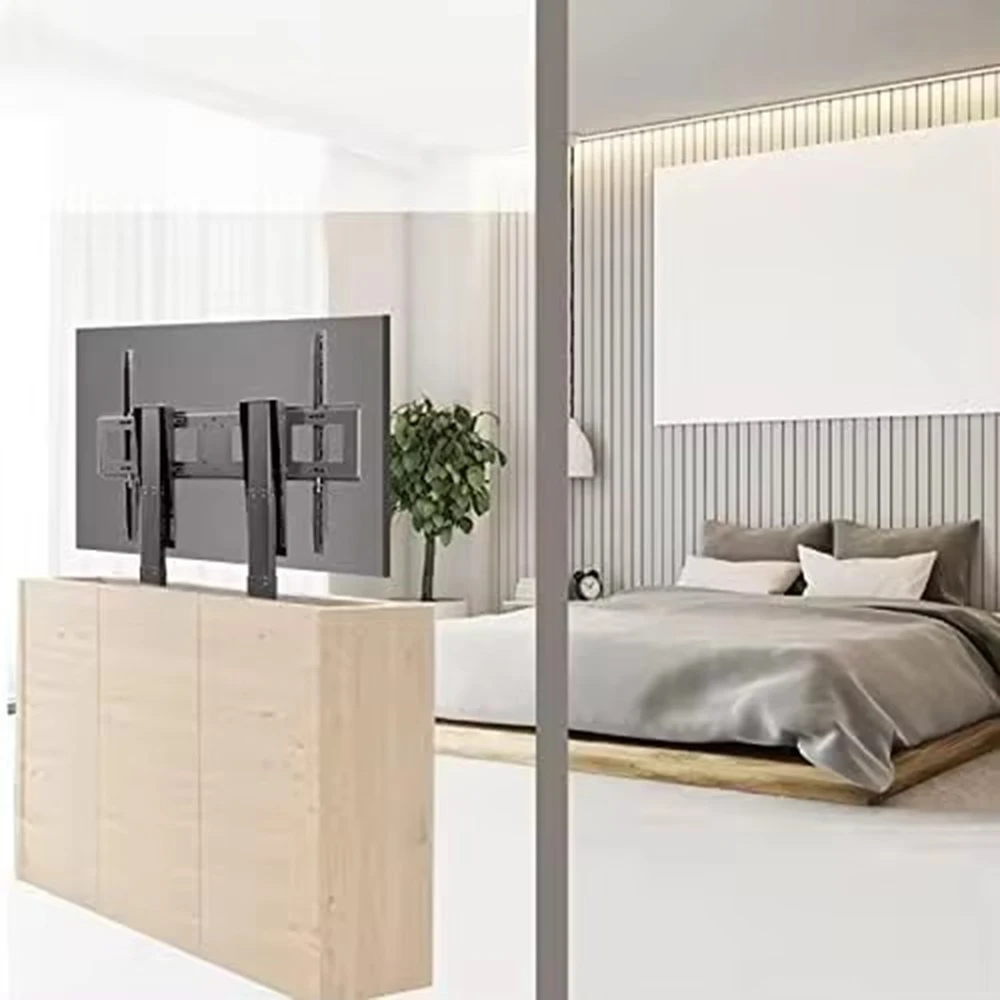 Smart Monitor Bracket Double-Column TV Stand Electric Adjustable Height Mechanism Motorized TV Lift for 100 Inch Tv Cabinet