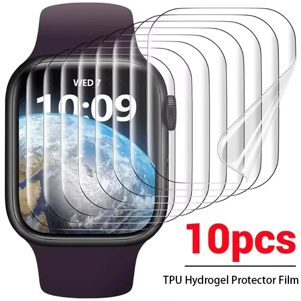 

10Pcs TPU Hydrogel Film For Apple Watch 9 5 6 10 3 2 1 40MM 44MM 42MM 46MM Ultra 49MM 7 8 41MM Screen Protector