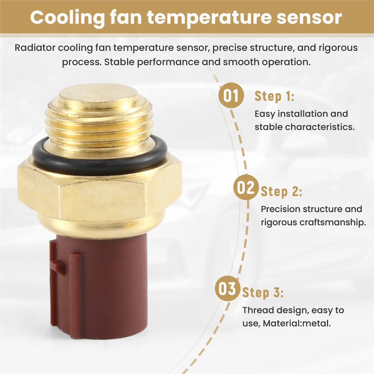 Sensor do interruptor do ventilador de refrigeração do radiador para Honda Civic, 1992-2005, 1.3L, 1.5L, 1.6L, 1.7L