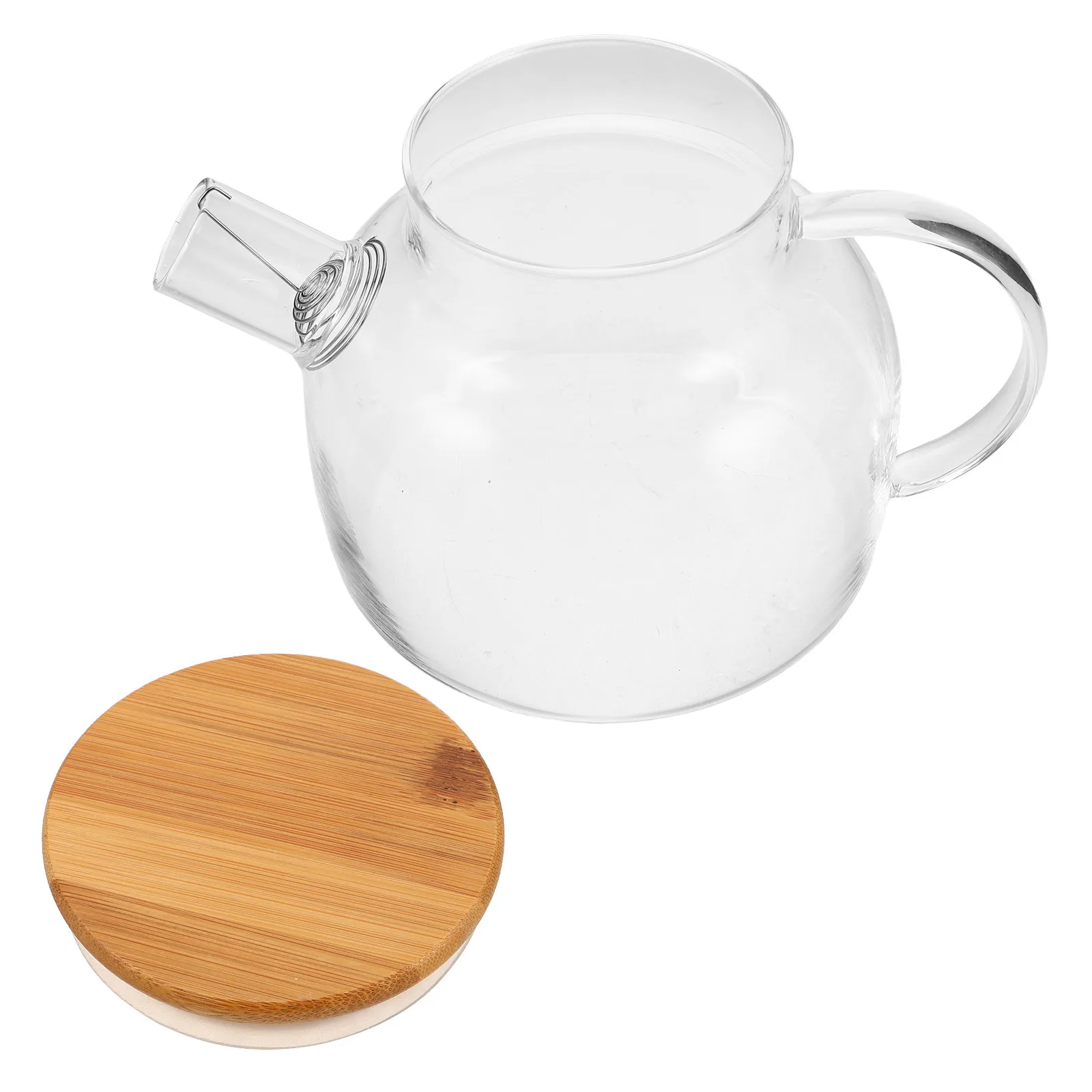 

Glass Teapot Large Capacity Crystal Clear Short Spout Dishwasher Safe For Tea Coffee Stovetop Use Kitchen Barware Boiling