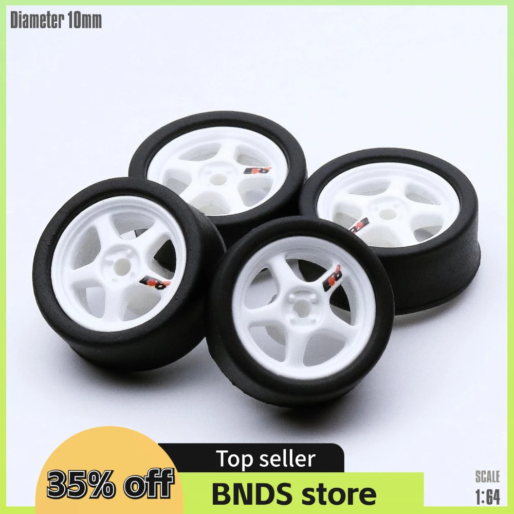 SpeedCG 1/64 ABS Wheels with Rubber Tire Type F Modified Parts Diameter 10mm For Model Car Racing Vehicle Toy Hotwheels Tomica