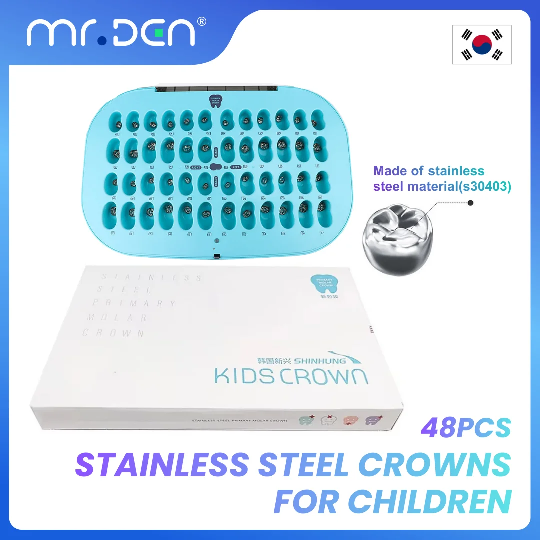 48Pcs 96Pcs Kids Primary Molar Crown Stainless Steel Temporary Orthodontic Dental Crown For Children