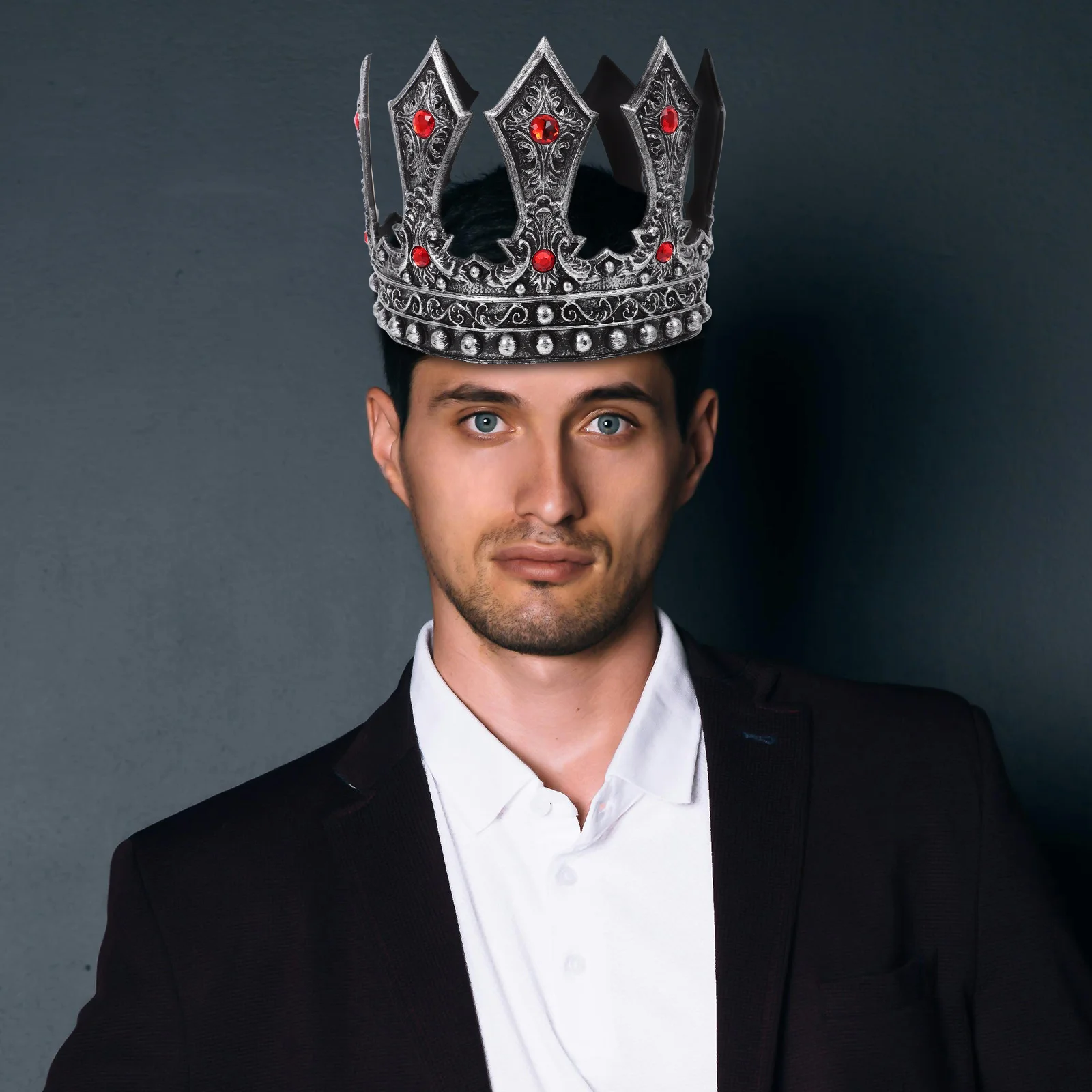 

Crown for Men Boys Gold Prince Crowns Birthday Party Tiara Props Headdress Adjustable Comfortable Medieval Cosplay