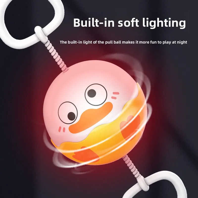 Children's Whistle Ball Flash Pull Wire Rotating Pocket Toy, Cute Cartoon Shape Finger Exercise Decompression Toy