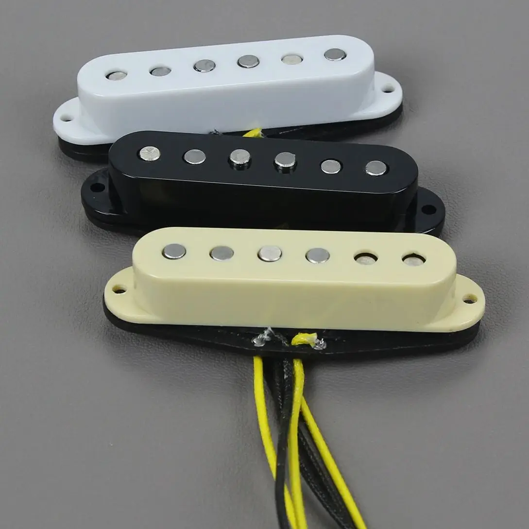 FLEOR 1PCS Alnico 5 Guitar Single Coil Pickup 52mm Staggered Pole Pieces Electric Guitar Pickup