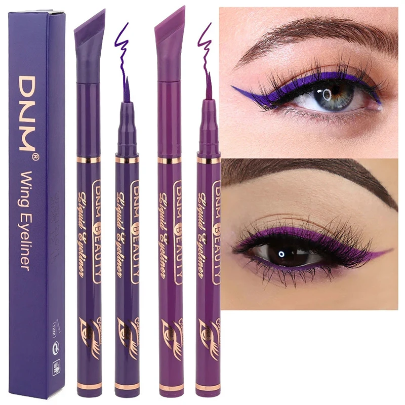 12 Color 2 In1 Winged Tail Color Liquid Eyeliner Pencil Lasting Sweatproof Not Easy To Faint Matte Quick-Drying Eyeliner Makeup