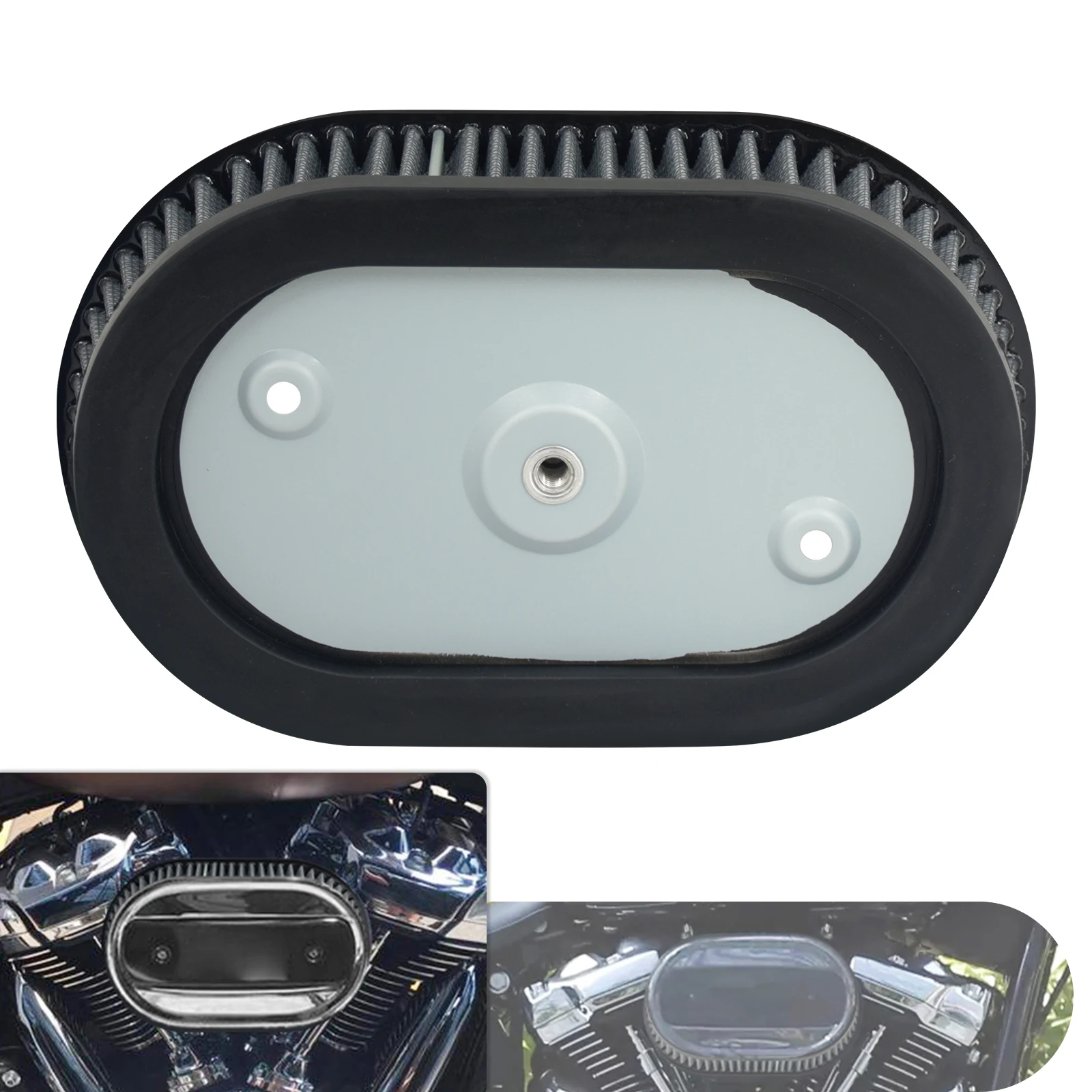 Graues Motorrad-Luftfilterelement als Ersatz für Harley M8 Softail 18-23 Touring 17-23 Trike Ventilator Luftfilter