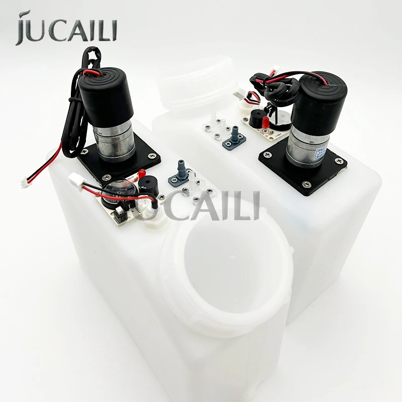 Jucaili Cartridge tangki tinta UV, 1500ml Eco Ink dengan Filter udara dengan Motor pengaduk dengan Alarm, tinta putih, Sub Tank UV massal