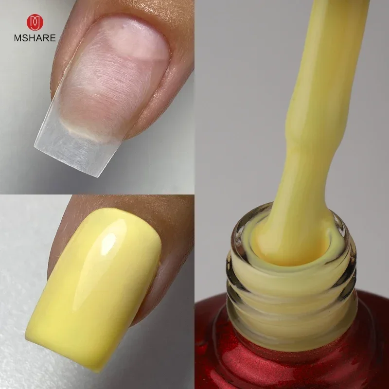 MSHARE Melkachtig Roze Rubberen Basisgel Camouflage Kleur Jas Losweken Nagels Gels Vernis Lak 10 ml UV LED Gel Polish TPO Gratis Gel