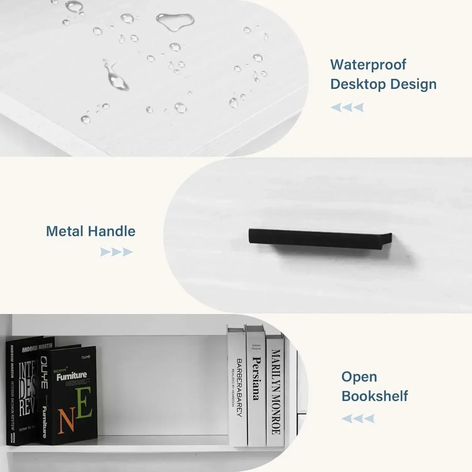 محطة عمل مكتب منزلي للكتابة الخشبية، مكتب أبيض مع 4 أدراج، مكتب كمبيوتر، مكاتب للطلاب لغرفة النوم مع أدراج، أبيض #6