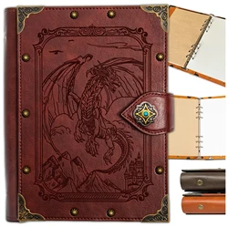 Carnet de journal Donjons et Dragons du MDN, en cuir gaufré 3D, avec papier doublé, cool