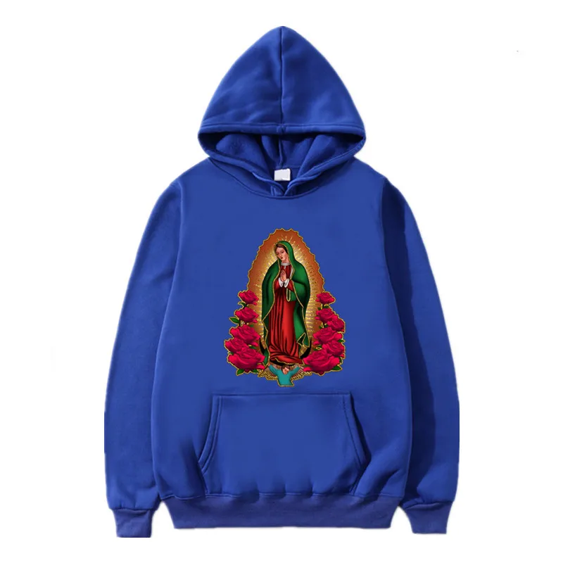 Virgin Mary Of Guadalupe Printed Hoodies Men Woman Y2k Hoodie Streetwear Hooded Sweatshirts Pullovers Unisex Tracksuit Clothing