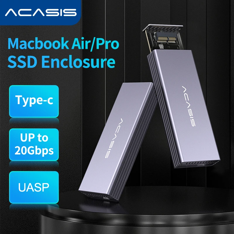 ACASIS USB C 3.2 SSD Enclosure Suit M.2 Nvme SSD 12+16 PIN for Apple Mac/iMac/MacBook Pro/Air 2013 to 2017 Portable Storage Case