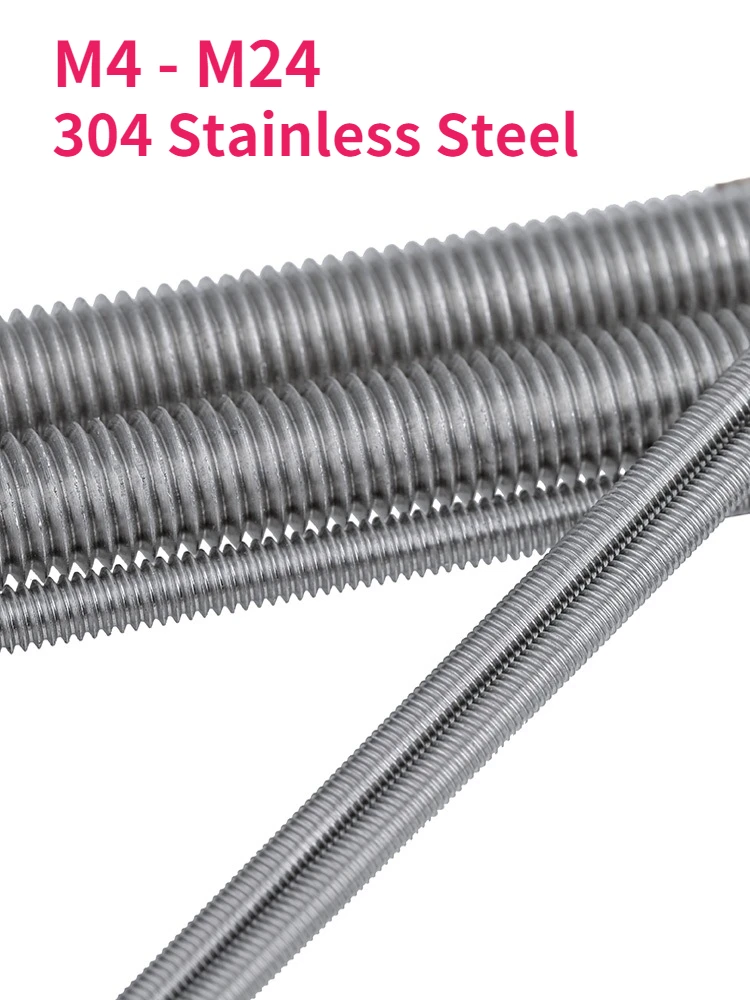 M4 - M24 304 Stainless Steel Reverse Teeth Screw Rod Full Teeth Thread Bar Headless Bolt Thread Left Tooth Full Threaded Stud