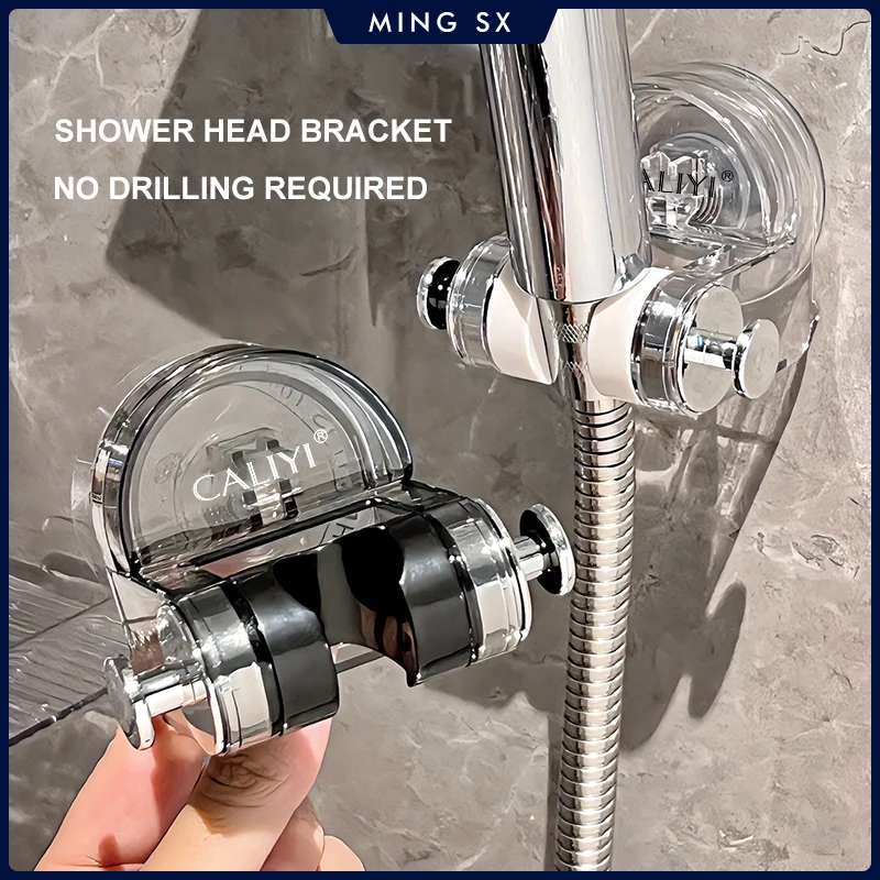 Shower Head Holder Bracket Removable Adjustable Suction Cup Shower Head Bracket No Drilling For Bathroom Universal Accessories