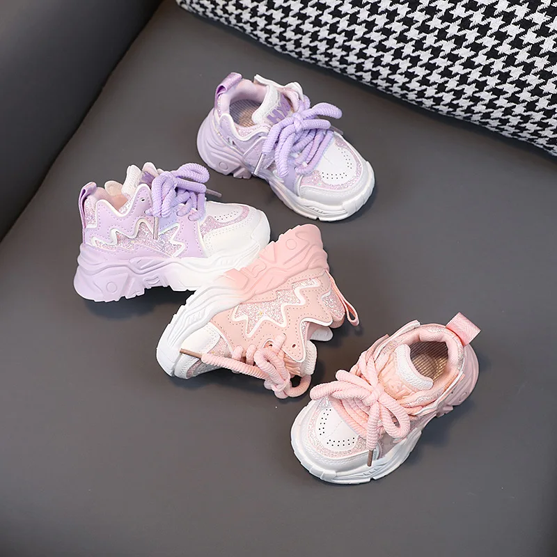 

Kids Shoes 2024 Spring New Girls Non-slip Soft-soled Sneakers for Children Sports Shoes Toddlers Girls Running Shoes Trend