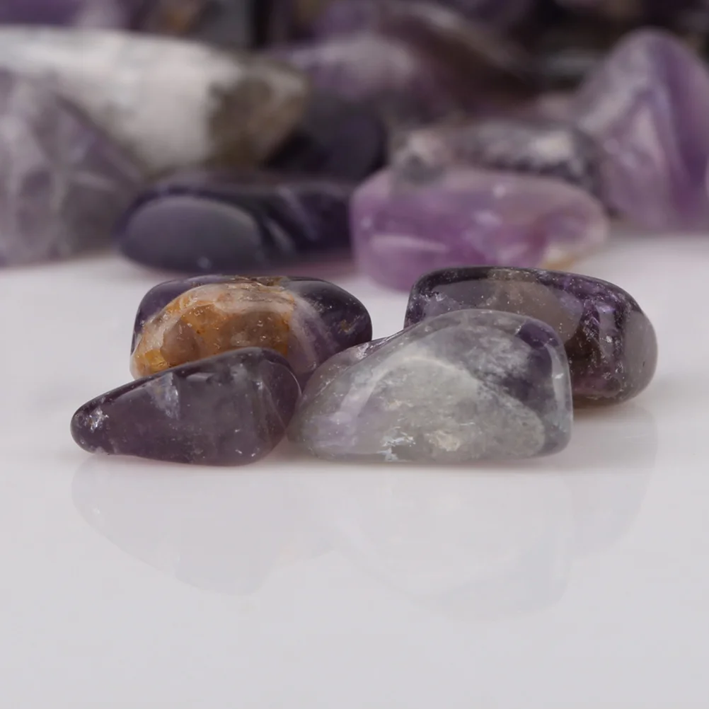 

4Pcs Natural Amethyst Stone Purple Crystal Gravel Polished Smooth Surface for Aquarium Garden Pot Decoration Magnetic Therapy