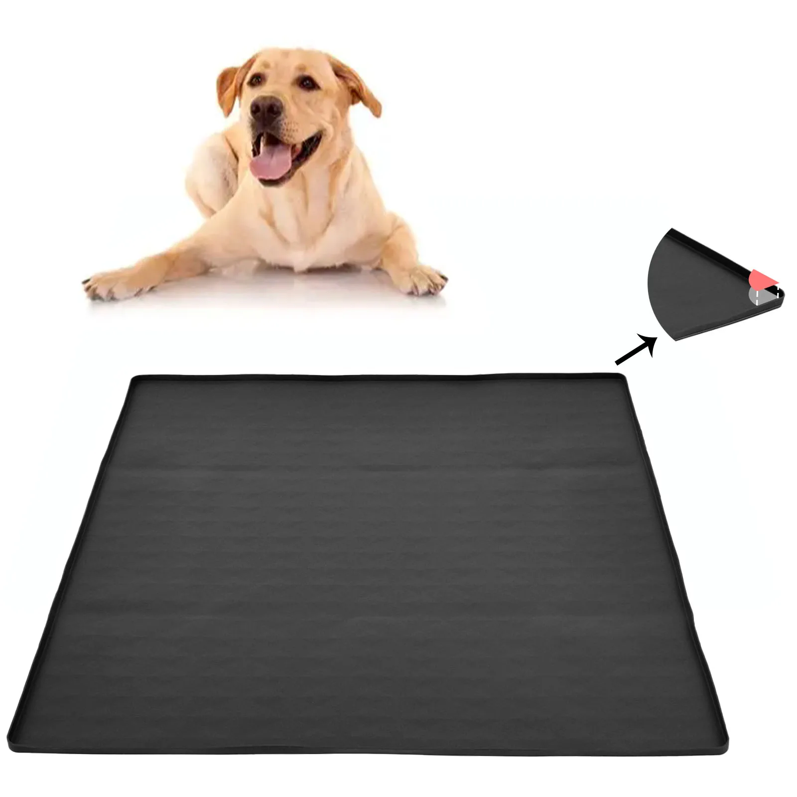 

Silicone Pee Pad Tray Holder for Dogs Reusable Dog Pee Pad Holder with No Spill Raised Lip High Edge for Indoor Floor Protection