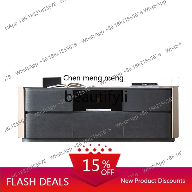 

11Italian modern simple TV cabinet side cabinet, villa light luxury minimalist smoke locker