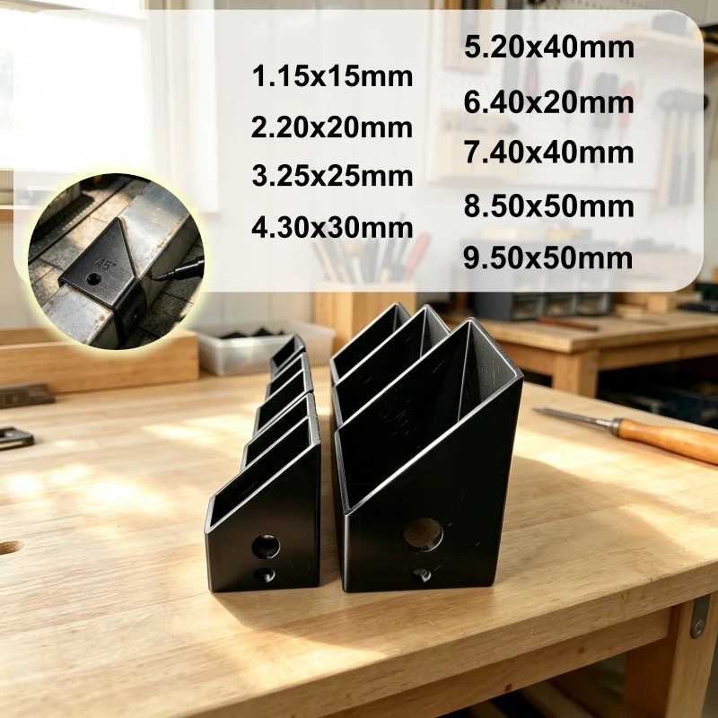 9pcs-(Size Range: 15x15 to 60x60 mm) Angle Positioning Templates for Cutting Square Tubes of Various Sizes; Cutting Aid Tools.