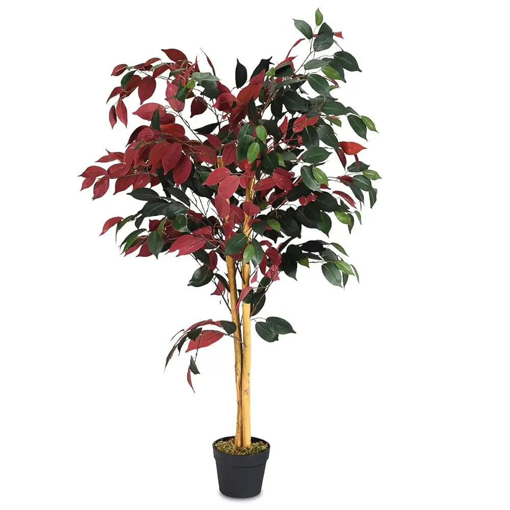 

Moccha 4 Ft Artificial Ficus Trees, Fake Greenery Plant In Plastic Nursery Pot, Artificial Greenery Plants, Modern Decorative