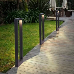 Outdoor Landscape Path Lights LED 7W Black IP54 Waterproof Lawn Post Lights Fixture for Lawn Patio Courtyard Driveway Decoration