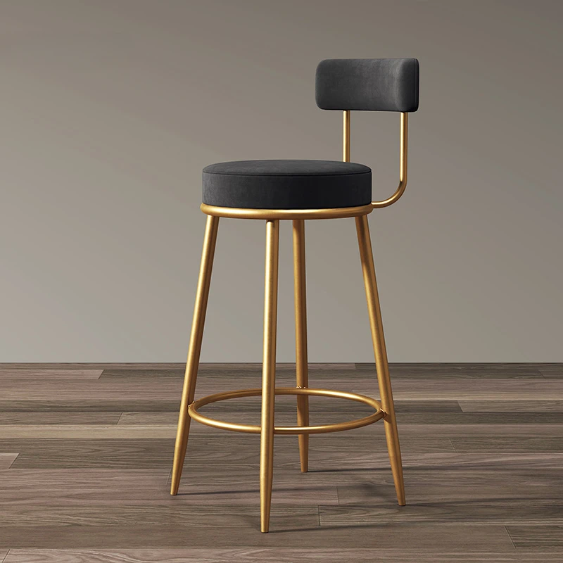 

Aesthetic Black Bar Stools Home Backrest Modern Elegant Stools Relaxing Nordic Taburete Alto Cocina Commercial Furniture