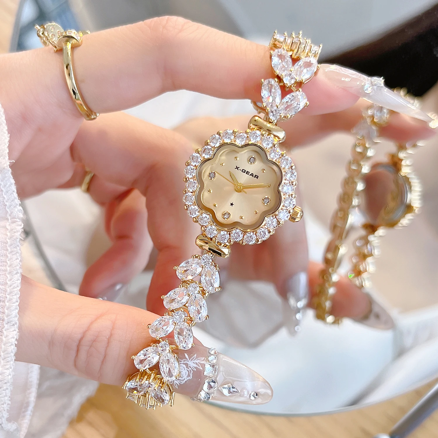 

Модные и элегантные женские часы X-GEAR с ремешком из нержавеющей стали, кварцевым механизмом, для вечеринок и повседневной носки