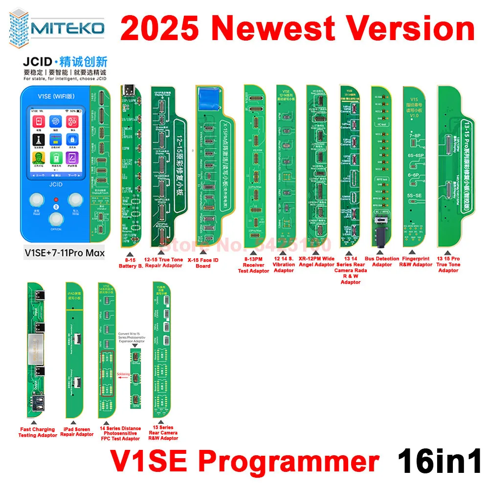 NONE JC V1SE 2025 Programmierer Dot Projektor Lichtempfindliche Original Farbe Touch Shock Batterie Fingerabdruck SN Reader für 7 8 8P x 11 12 9
