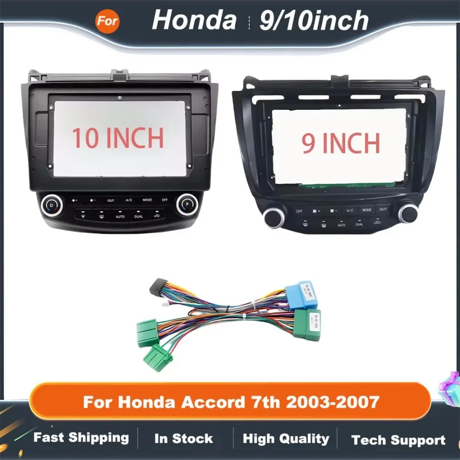 

For Honda Accord 7th 2003-2007 9/10Inch Car Accessories Car Radio Dashboard Android Car Dvd Player Frame