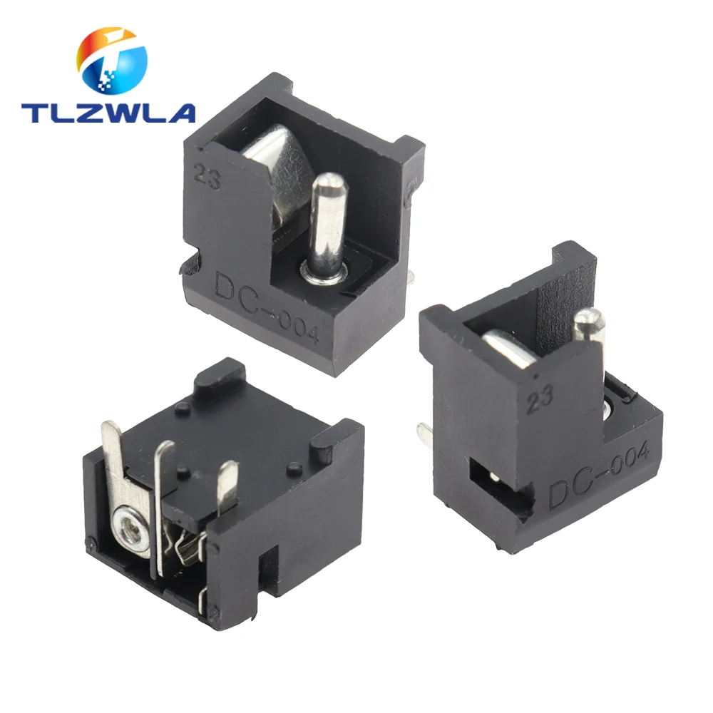 10 sztuk gniazdo zasilania prądem stałym 5.5X2.1MM 3Pin gniazdo zasilania DC-004 DIP złącze DC zasilacz głowica żeńska 5.5*2.1mm — zdjęcie 4