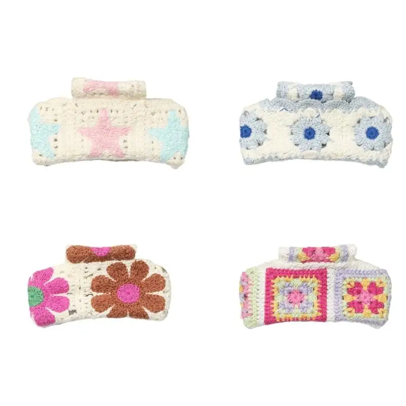 

652F Durability Knitted Hair Clip Romantics French Styles Knitted Hair Accessory For Elegant Hairstyles Daily Use