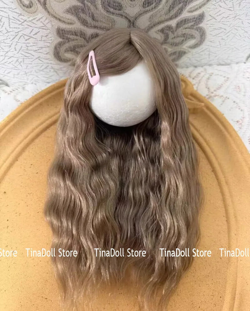 (TinaDoll Store）high quality promotional price  2026  Small wave long hair style mohair Wigs for blythe 9-10 inch head