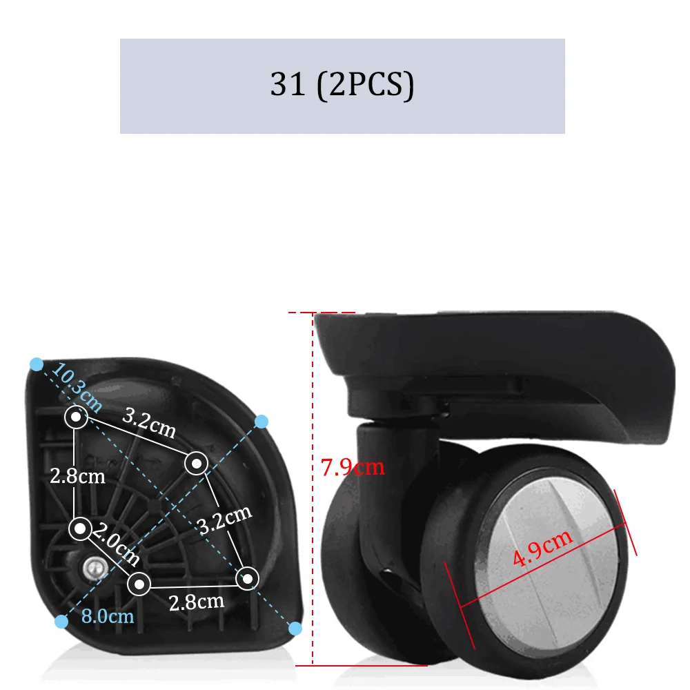 Suitcase Roda Substituição, Adequado para Samsung Suitcase, Trolley Case Polia, Rodízios duráveis, Caixa de senha, Peças de reparo