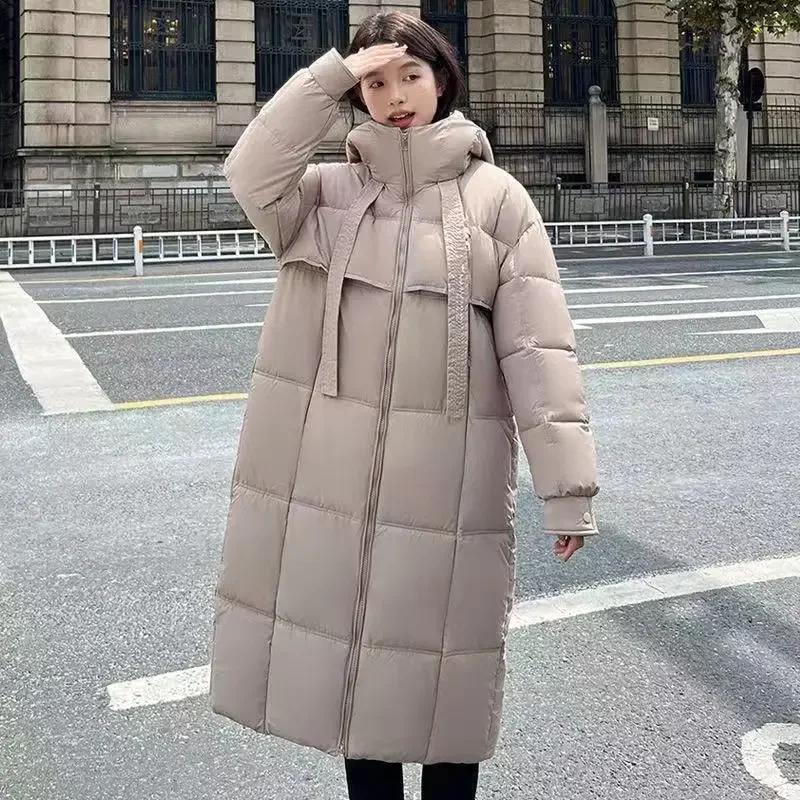 Winter New Women Cotton Clothes hooded length version Loose outwear Slimming stand collar outcoat Fashion Warm casual Parkas