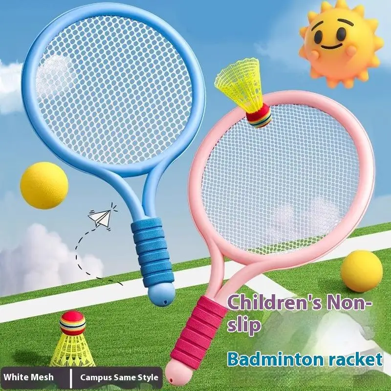 

1Set Kids Badminton Racket Set Candy Colors Plastic Paddle Parent Child Outdoor Sports Toy
