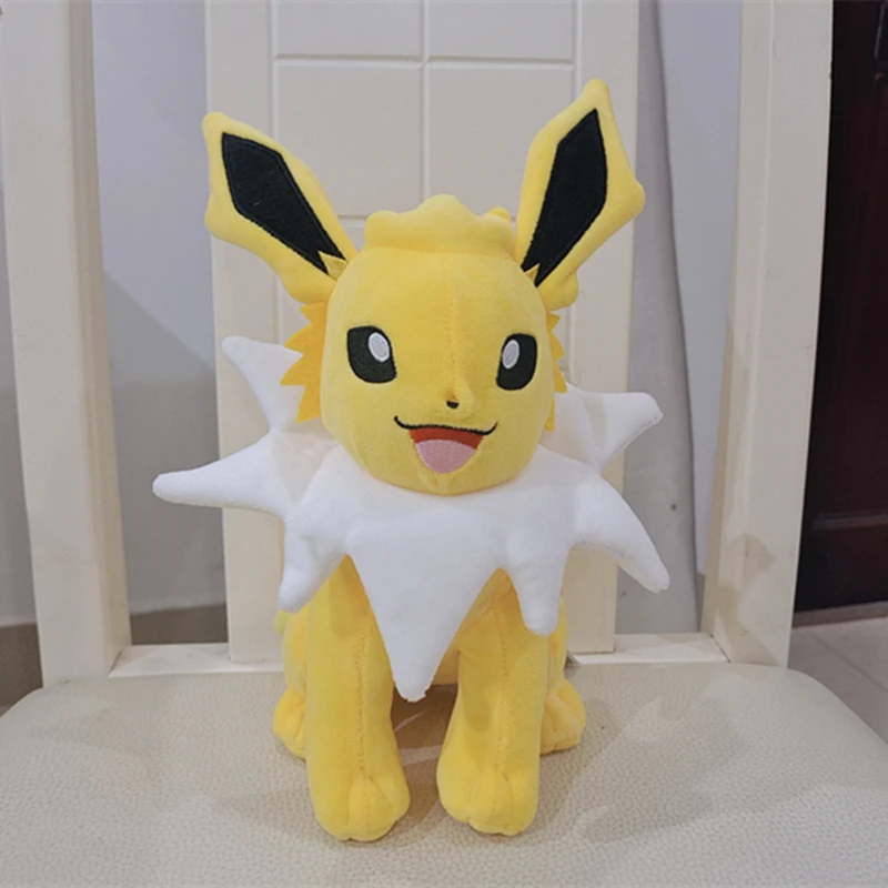 23cm New Pokemon Squat Jolteon Plush Toy Cute Cartoon Stuffed Animal Soft Doll Gift For Children