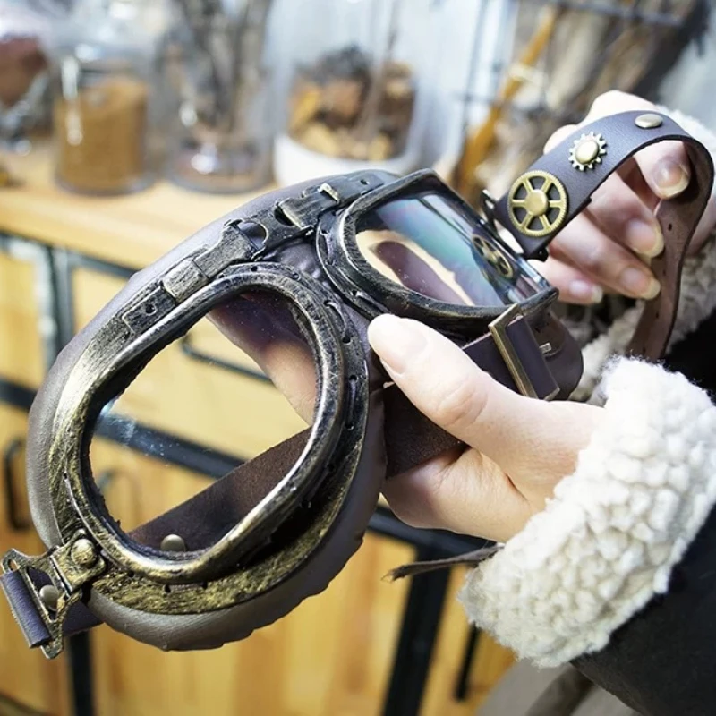 

Steampunk Valentine's Day retro locomotive pilot goggles goggles imitation leather Harley men and women