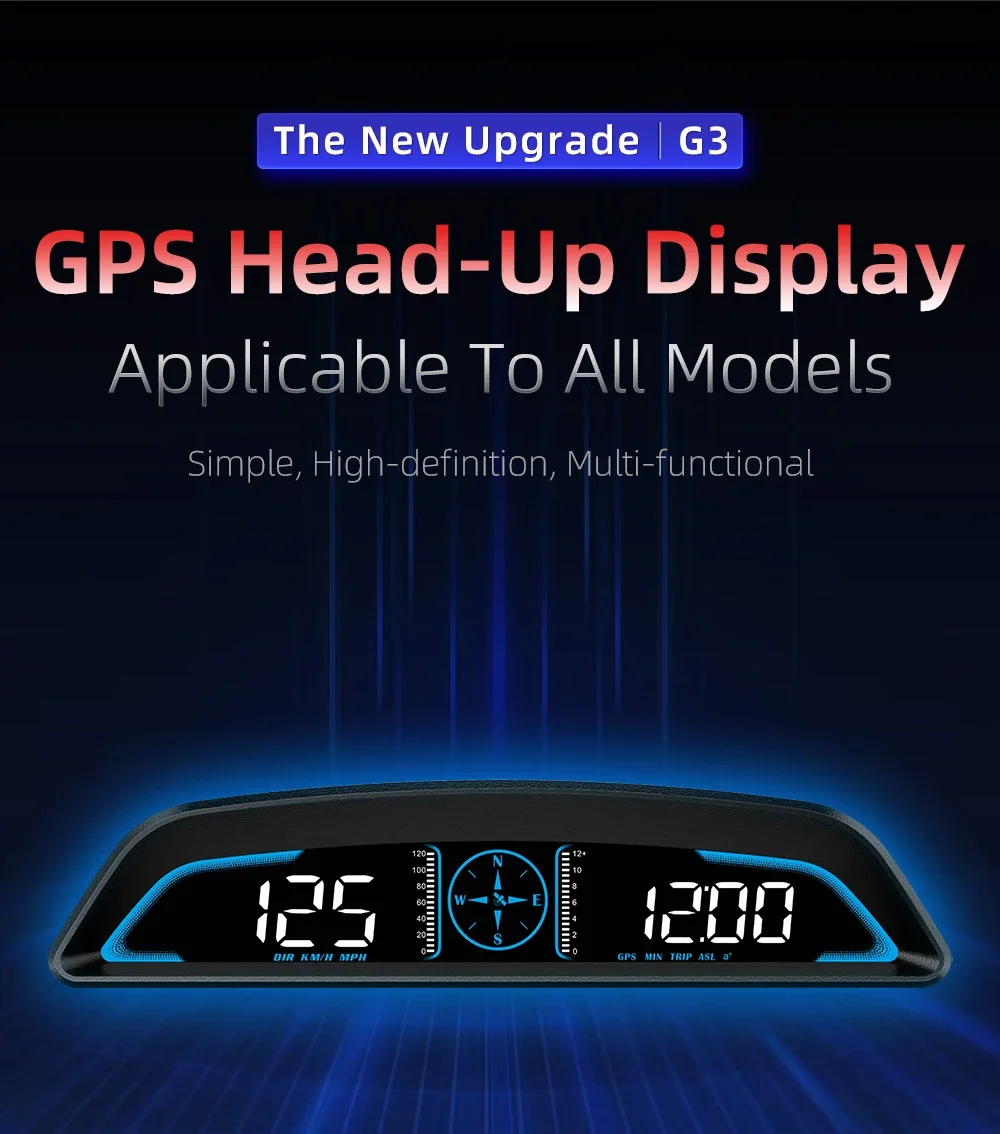G3 GPS / B3 OBD HUD Digitaler Auto-Tachometer Head-Up-Display Zubehör Auto-Drehzahlmesser Wassertemperaturmesser Smart Gauge – Detail 14