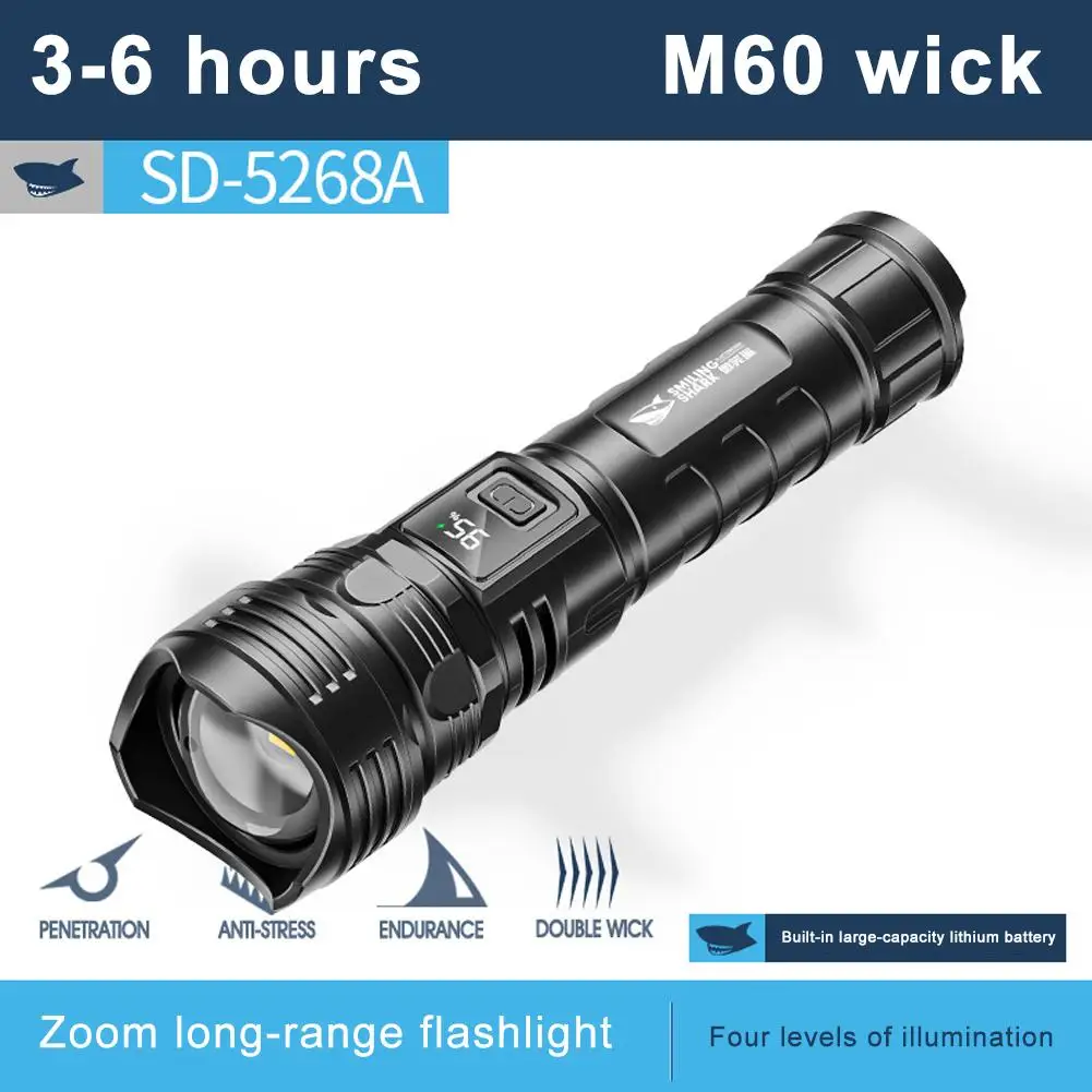 NEW High-end Portable Rechargeable LED Flashlights High Power Military Tactical Flashlight Telescopic Zoom For Outdoor Camp K8S0