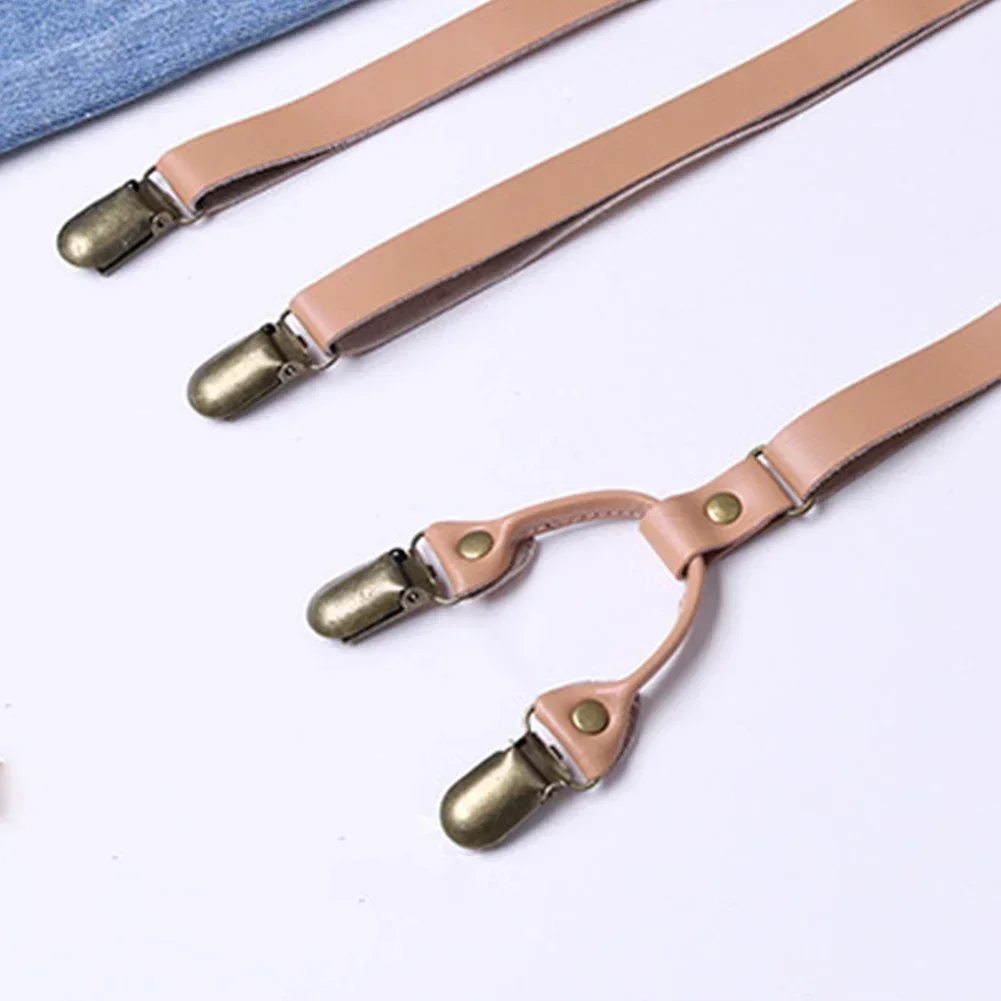 15mm de largura masculino vintage suspensórios de couro do plutônio adulto h volta alças ajustáveis masculino jean terno com gancho de bronze clip-on suspensórios