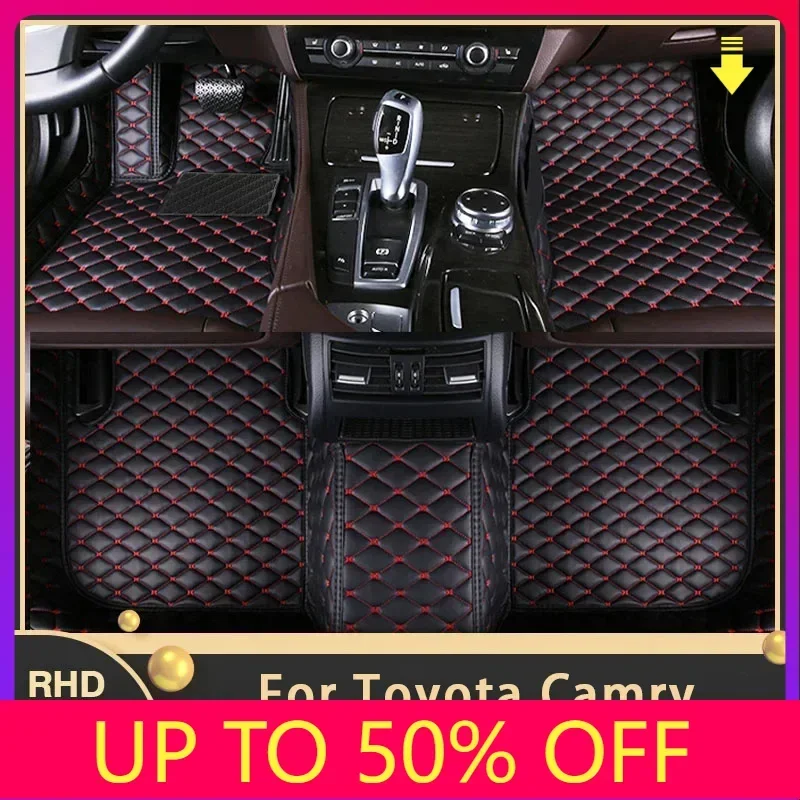 Car Floor Mats For Toyota Camry Daihatsu Altis XV30 2002~2006 Custom Auto Foot Pads Leather Carpet Interior Accessories 2005