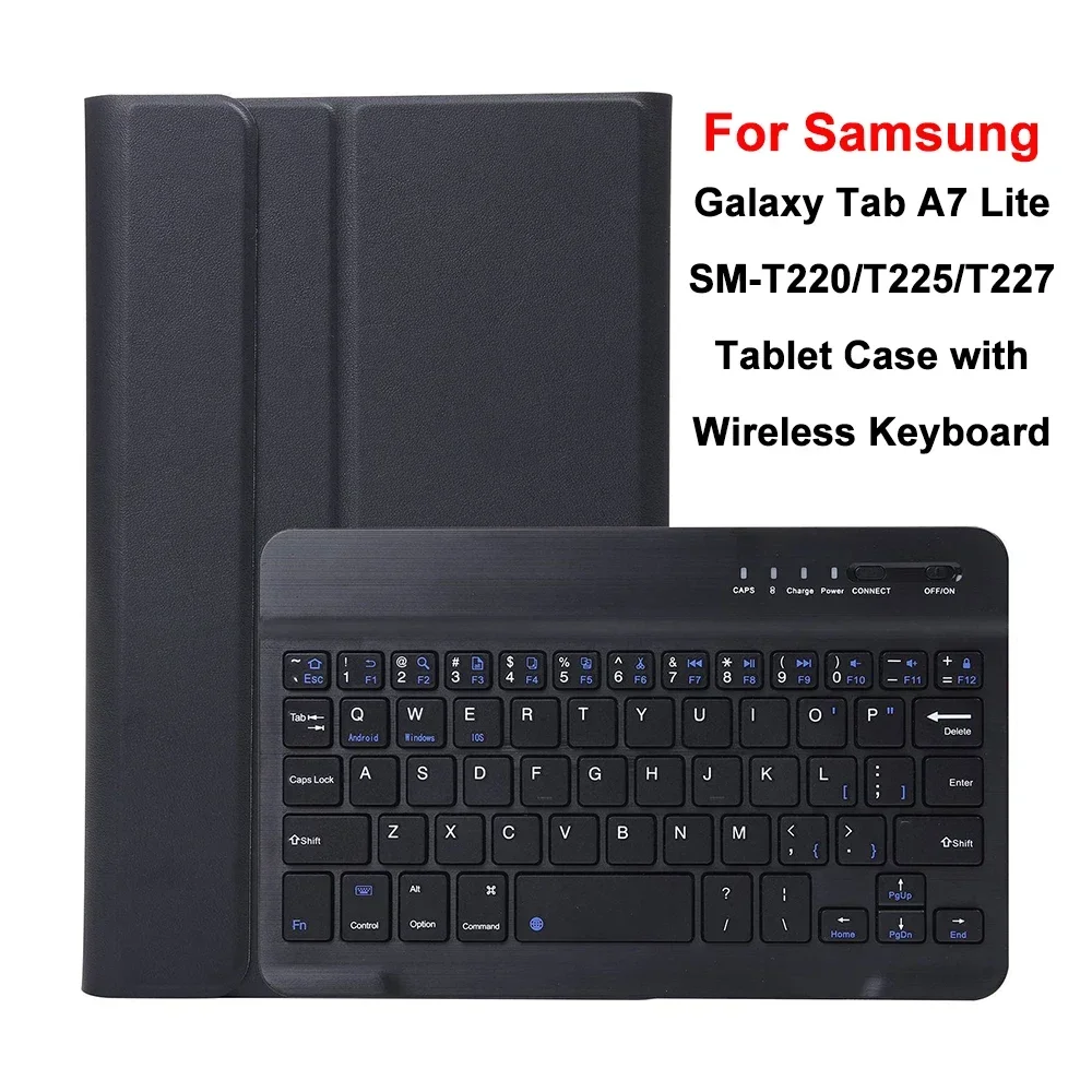 For Galaxy Tab A7 Lite 8.7 Inch Keyboard Case,Detachable Keyboard Cover With Pen Slot for Samsung Tab A7 Lite SM-T220 T225 T227