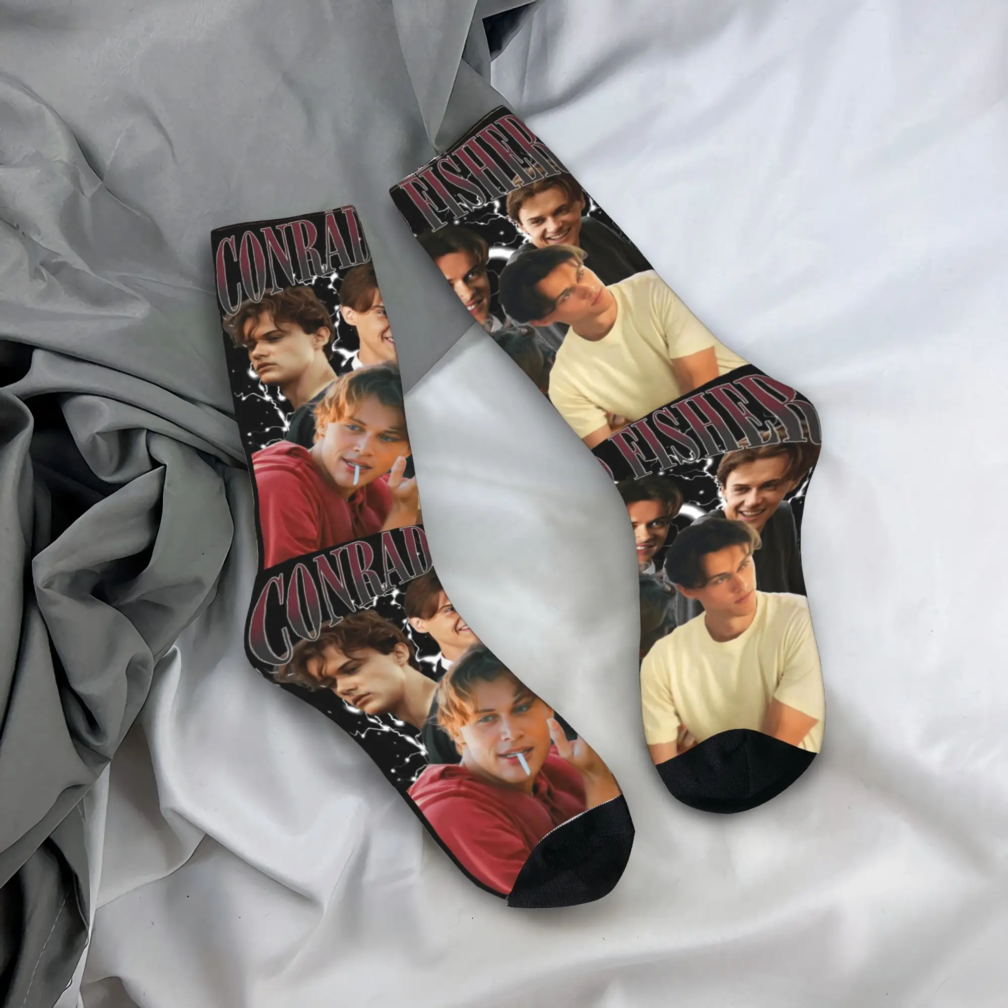 

Винтажные носки Conrad Fisher, зимние чулки, корейские мужские носки высокого качества, уличные противоскользящие носки с принтом