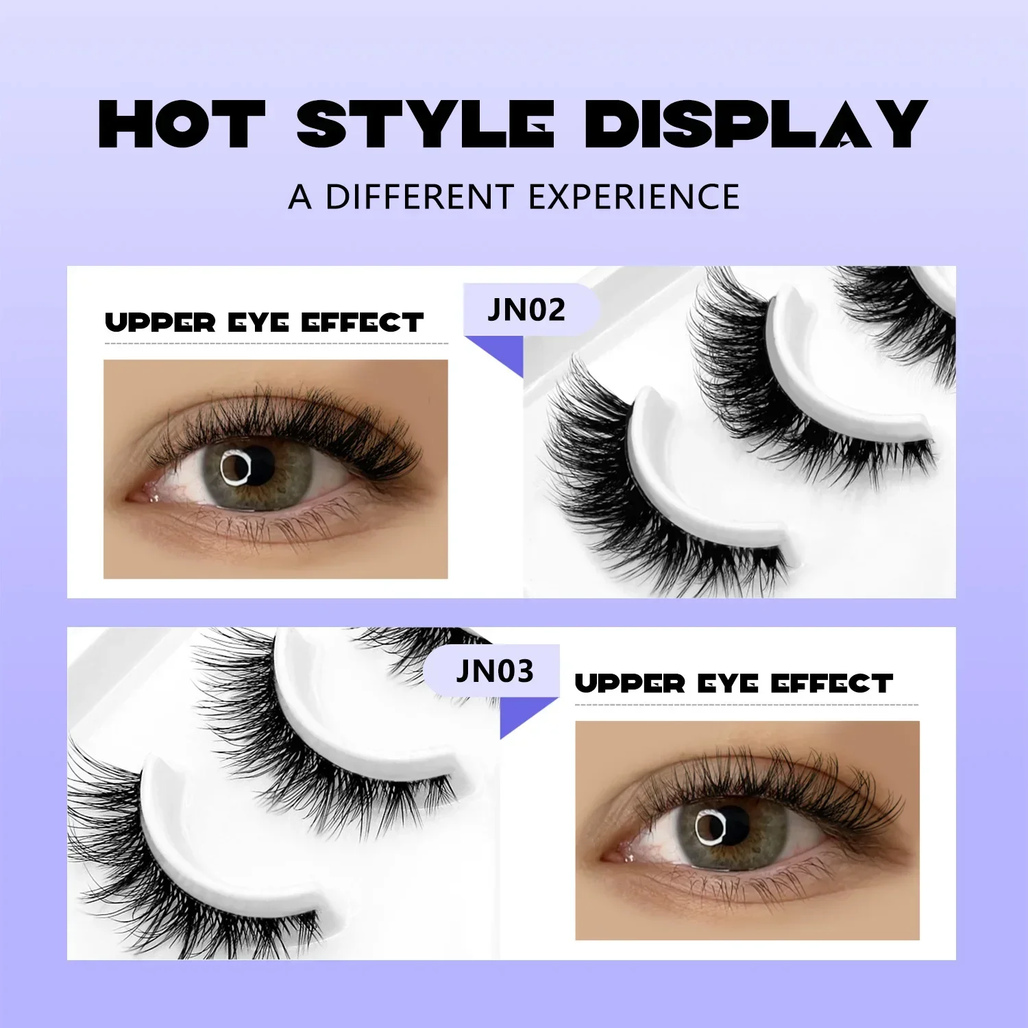 キャットアイラッシュ ソフトナチュラルフェイクミンクまつげ つけまつげ ナチュラルルック ウィスピー ウィングエンド アイエロンゲイテッドメイクアップ