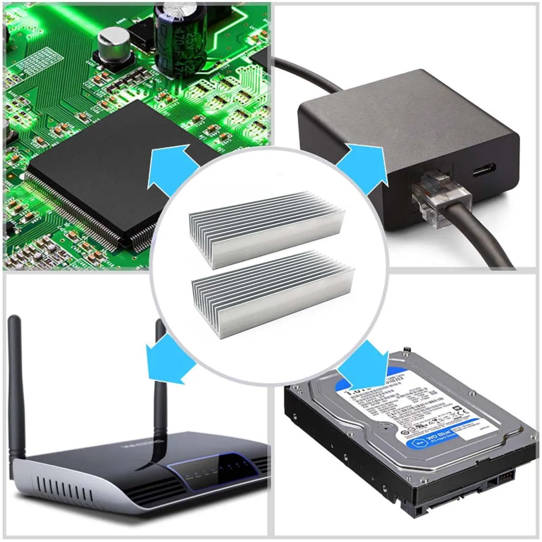 لتقوم بها بنفسك برودة مبادل حراري من الألومنيوم مصبغة شكل المبرد بالوعة الحرارة رقاقة ل IC LED ترانزستور الطاقة 100x14x20 مللي متر ~ 300x147x44 مللي متر #6