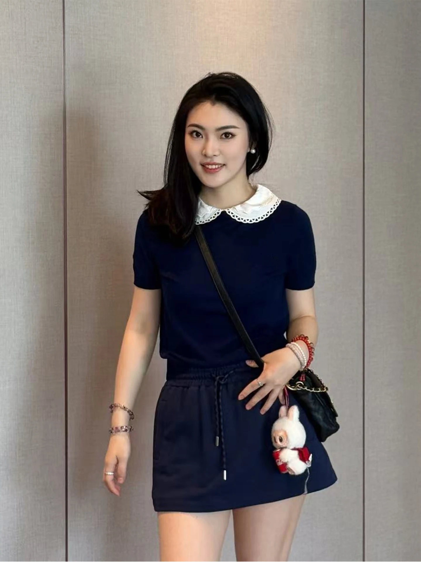 

Юбка А-силуэта с высокой талией и внутренними шортиками, предотвращающими просвечивание, женская повседневная хлопковая юбка-миди с эффектом похудения